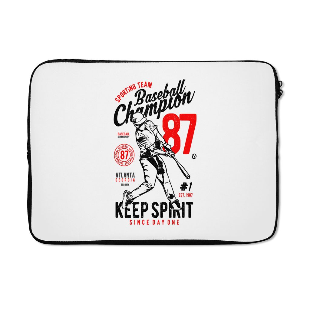 MuchoWow Laptop Hülle 14 ZollMancave - Baseball - Schwarz - Weiß - Vintage Laptoptasche - Laptoptasche - Stoßsicher - Schutzhaube