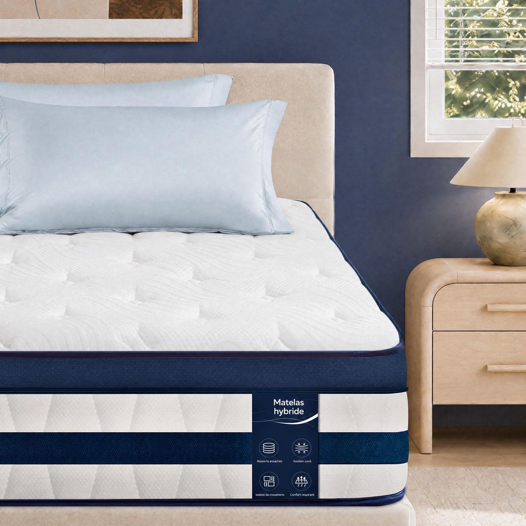 Matelas 90x200, 26 cm, avec surmatelas intégré, matelas à Image du produit 