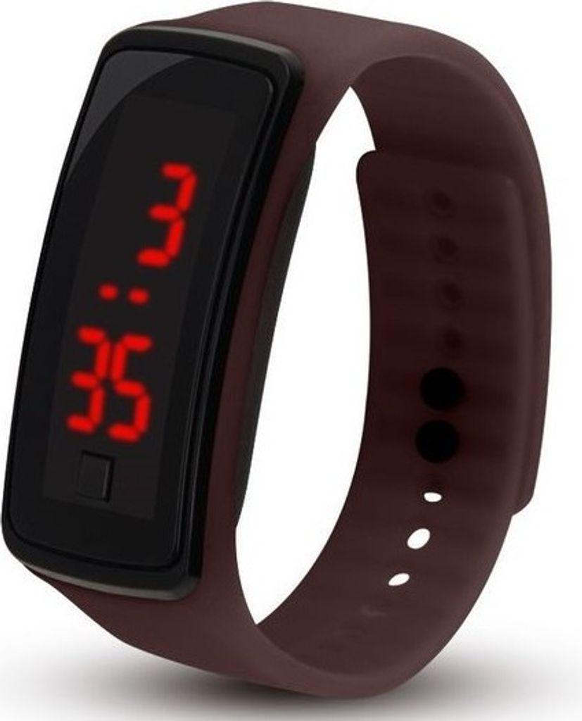 Silikónové Digitálne Hodinky Electronic - Hnedé, Ľahké a Obrázok produktu 