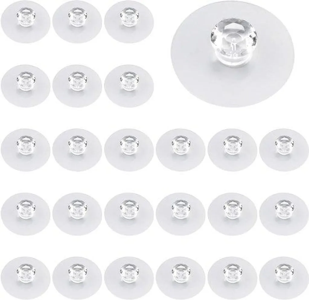 Poignées de Meubles Adhésives Cristal - Lot de 24 Boutons Transparents