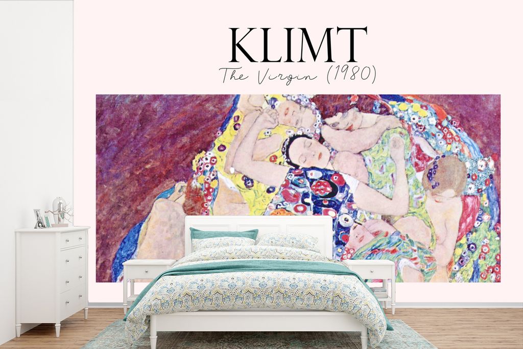 MuchoWow Fototapete für Wohnzimmer oder Schlafzimmer Wandtapete Vinyl Motivtapete Kunst - Gustav Klimt - Alte Meister - 525x350 cm - Das Hinterg...
