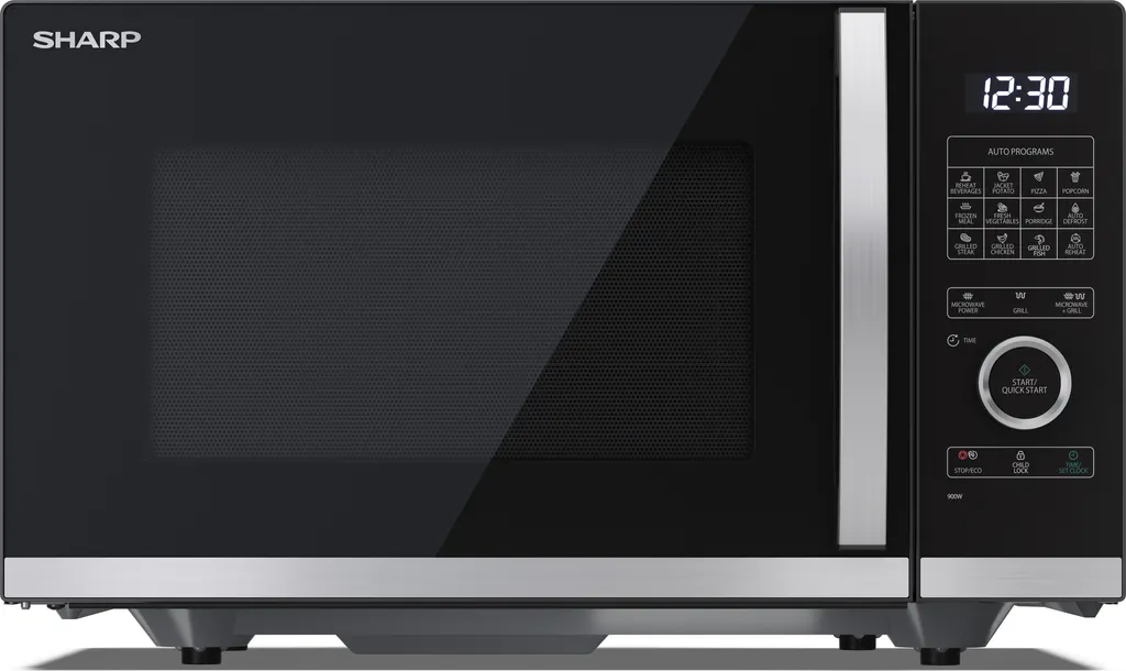 Sharp YC-QG234AE-B Micro-ondes Grill 23L Noir 900W Puissant et Design