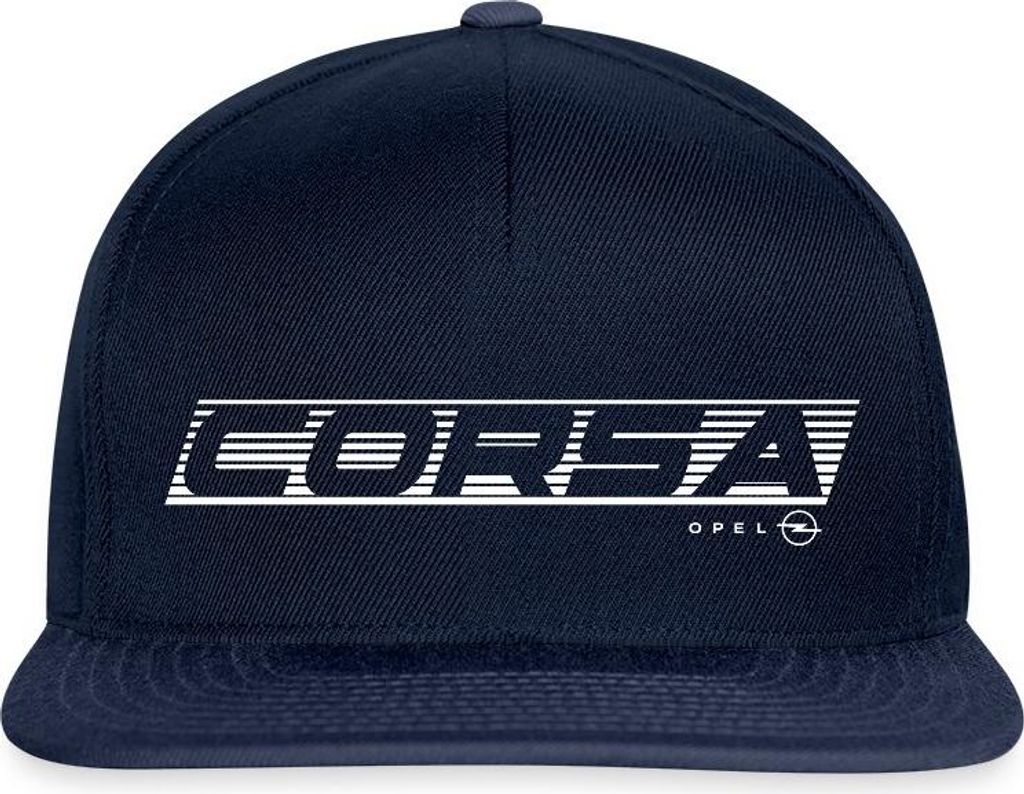 Spreadshirt Opel Corsa Renn Logo Snapback Cap, One size, Navy/Navy