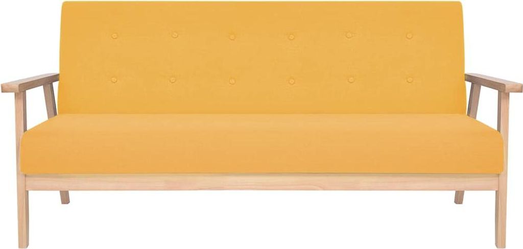 vidaXL 3-Sitzer Sofa Stoff Gelb Produktbild 