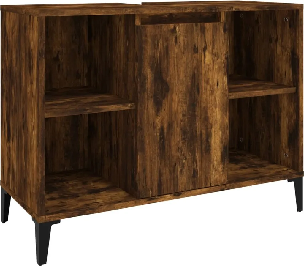 SYFAX™ Mobile Lavabo Rovere Fumo 80x33x60 cm in Legno Multistrato
