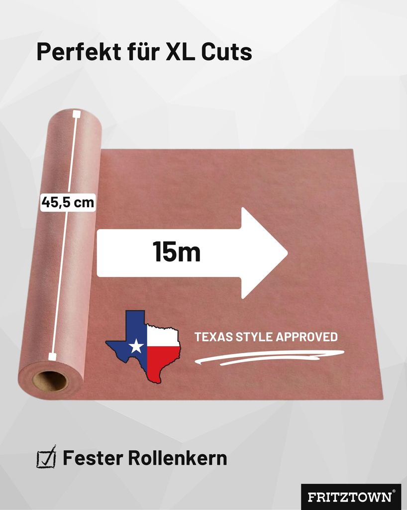 Pink Butcher Paper – Metzgerpapier Rolle 40 Cm X 15 M, BBQ Grillpapier, Ungebleicht, Lebensmittelecht, Für Smoker & Grill