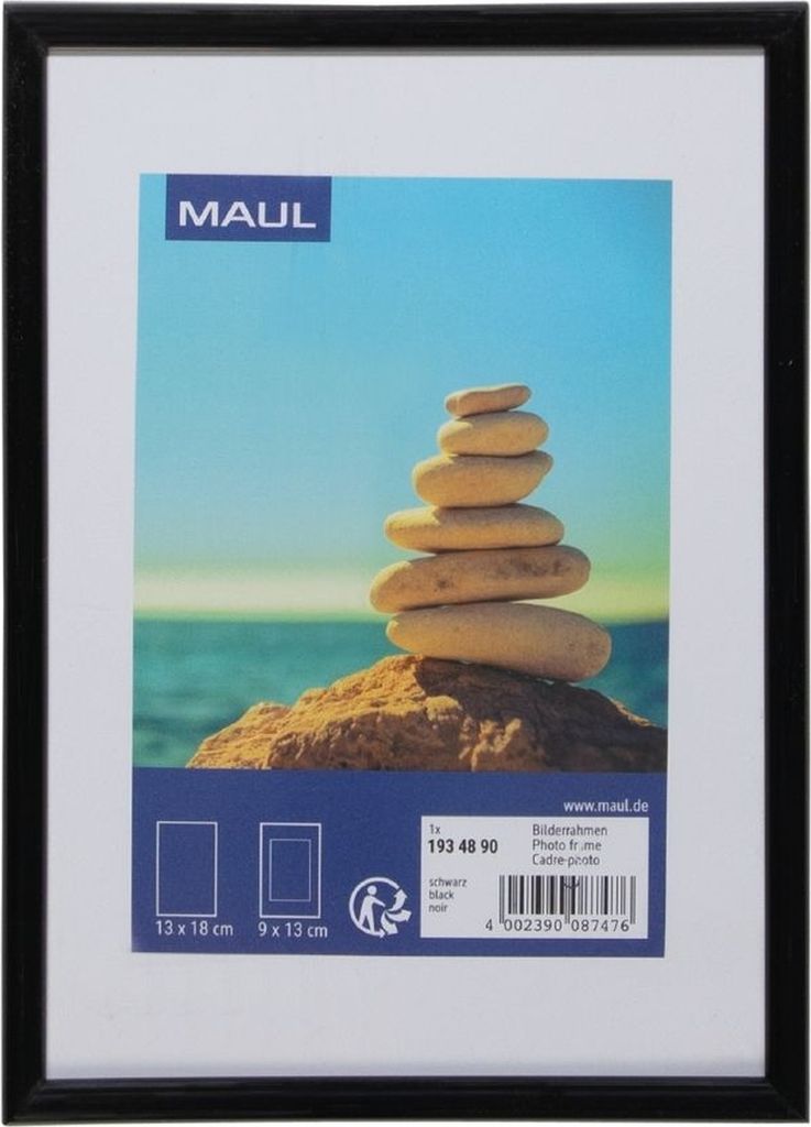 Bilderrahmen Maulart Kunststoff / Kunststoffglas 12,2x17,2cm schwarz Packung mit 12 Stück