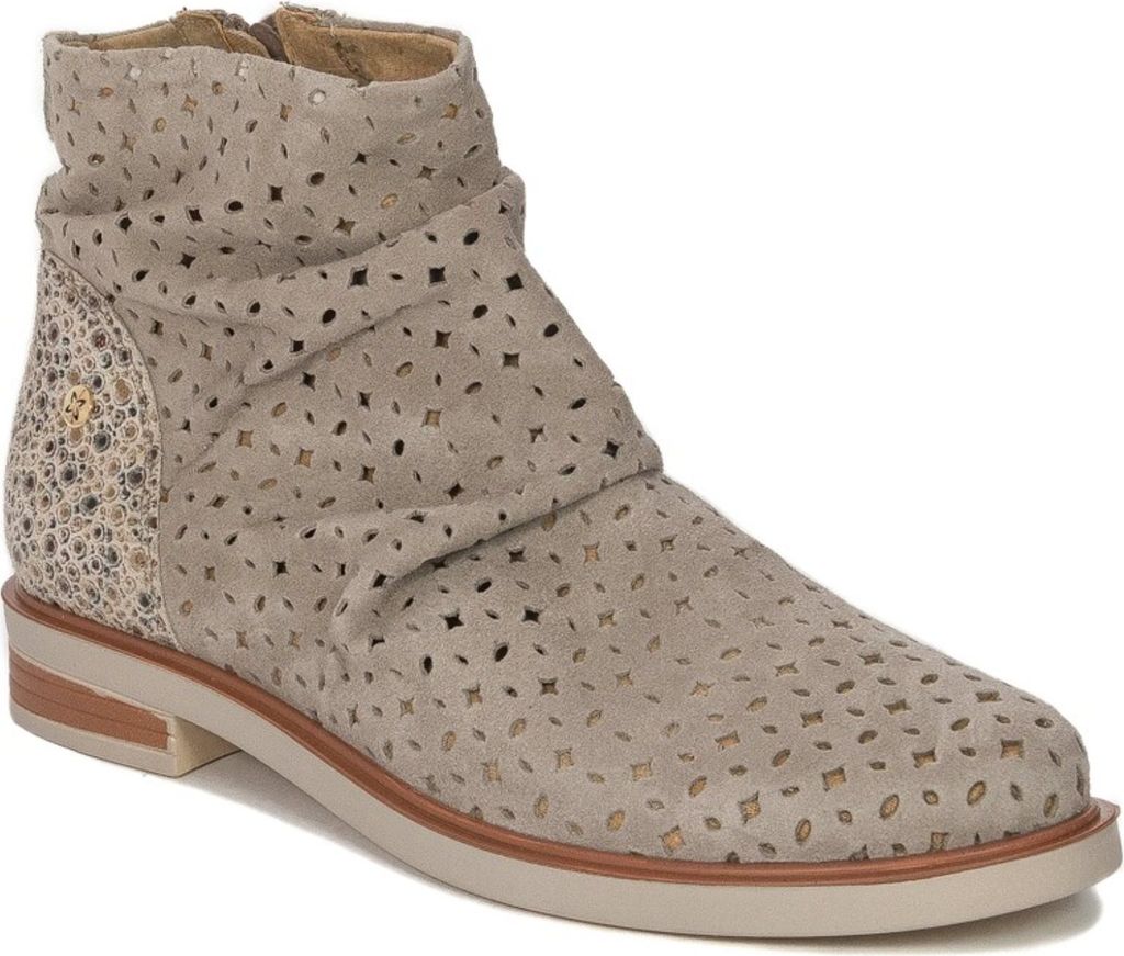 Damen Schuhe 0592210005 aus Naturleder, Beige Orange, mit Reißverschluss, durchbrochen, farbenfroher Absatz