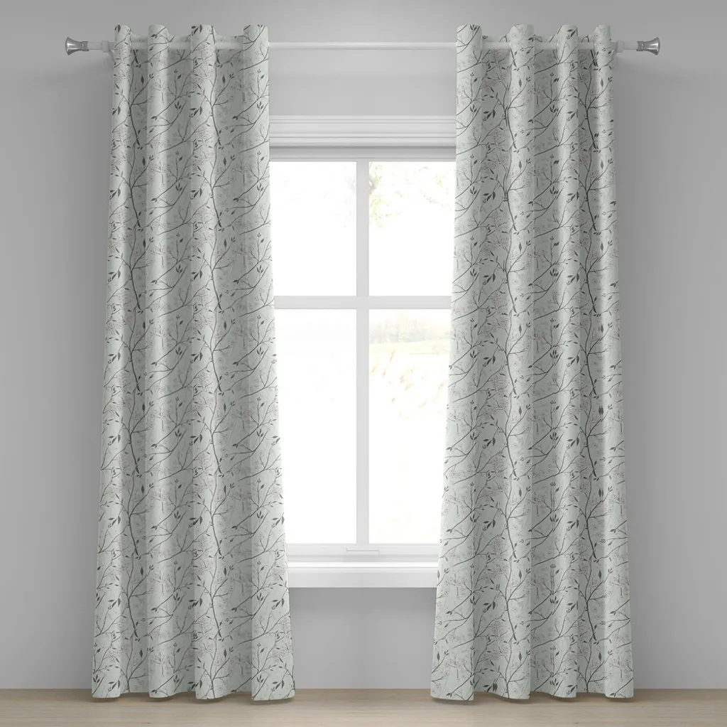 Set 2 Tende ABAKUHAUS con Occhielli 280x225 cm - Grigio Menta Rustico