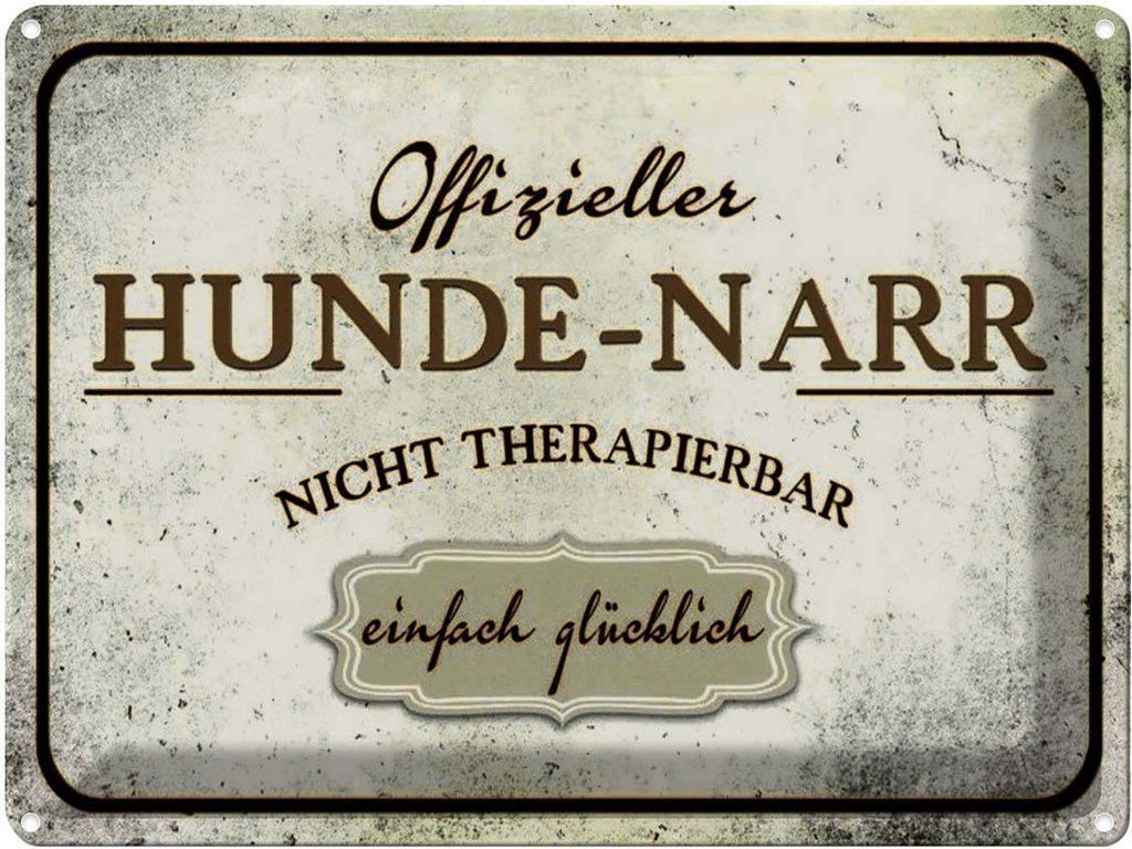 vianmo Blechschild 30x40 cm Hunde-Narr nicht therapierbar Hund