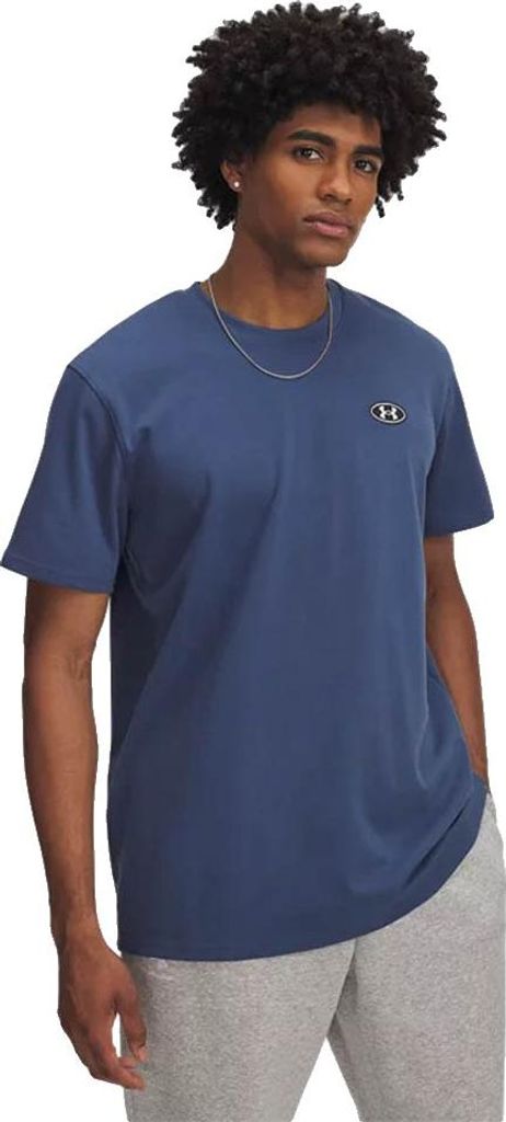 Under Armour Heavyweight Left Chest Patch Kurzarm-t-shirt Blau L Herren Blau L