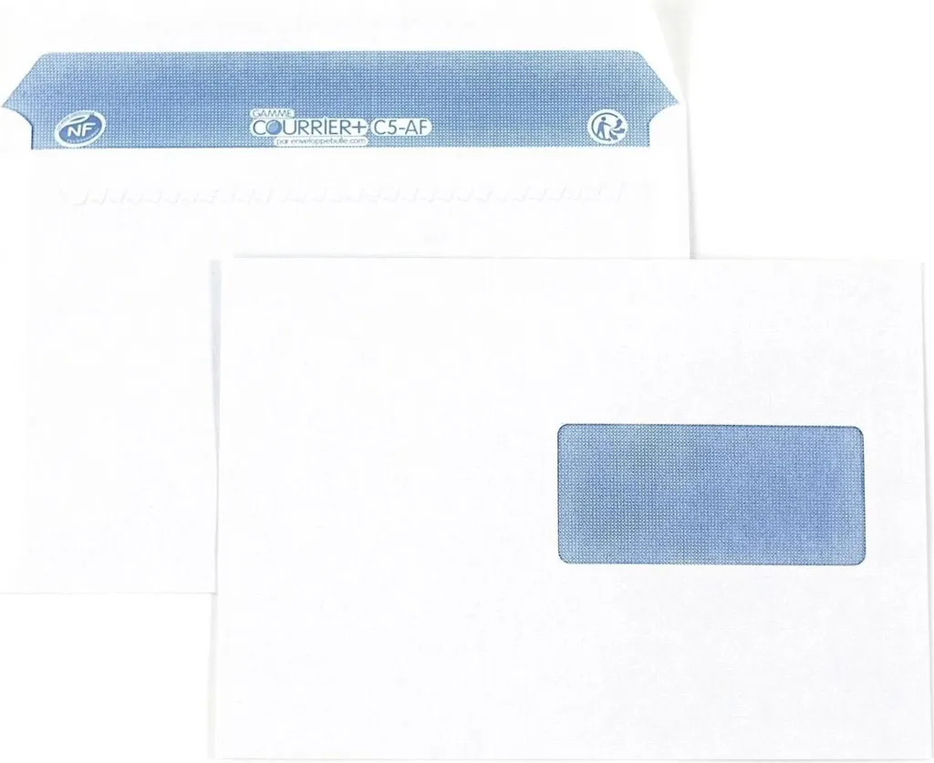 Enveloppe C5 blanche 162x229 avec fenêtre pour courrier administratif