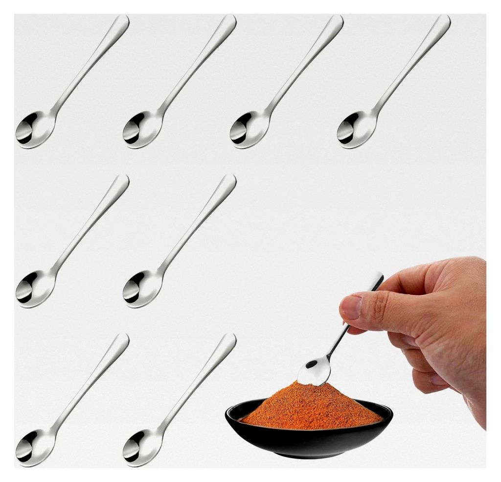 8 Stück Kleine Kaffeelöffel, Mini Löffel aus Edelstahl – Größe 7,5 cm, Espressolöffel, Gewürzlöffel, Edelstahl Mini Löffel, Kleine Löff...