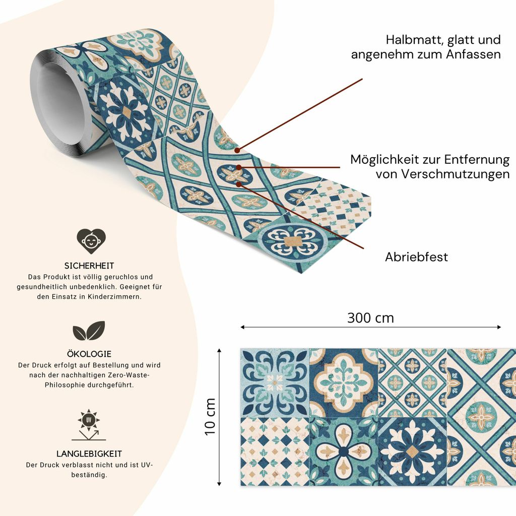 AG Design Selbstklebende Wandbordüre – Ledergürtel-Design, 5 M X 14 Cm, Wasserfest