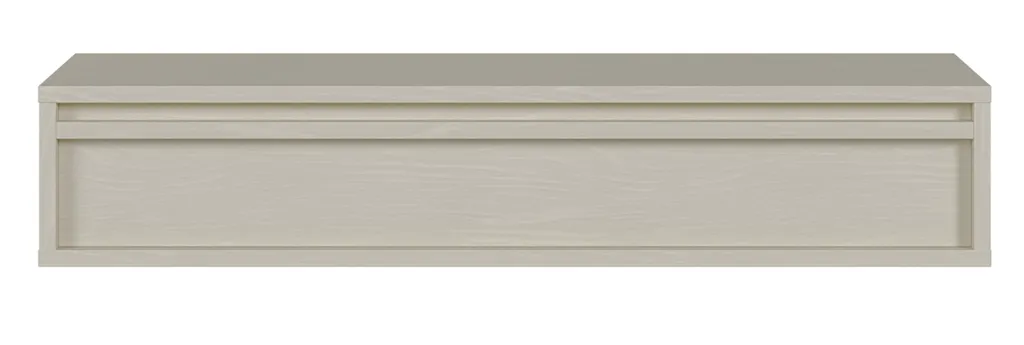 Console murale beige clair avec tiroir de rangement compact - 4
