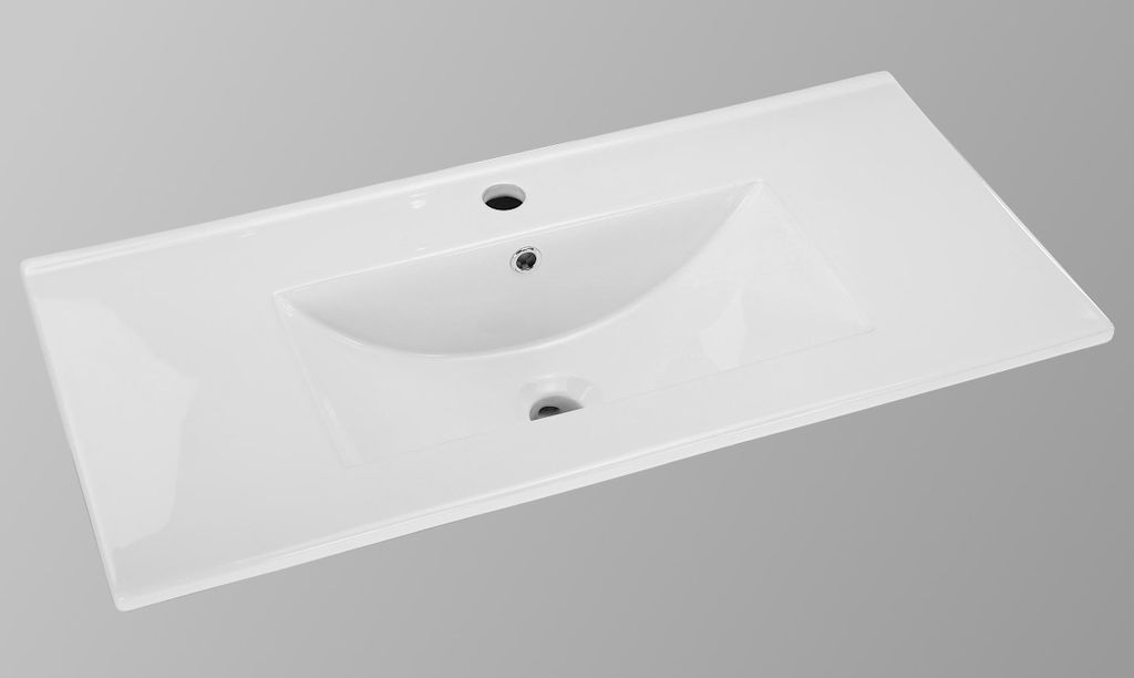 Keramik Waschbecken 81x40x2 Weiß Produktbild 