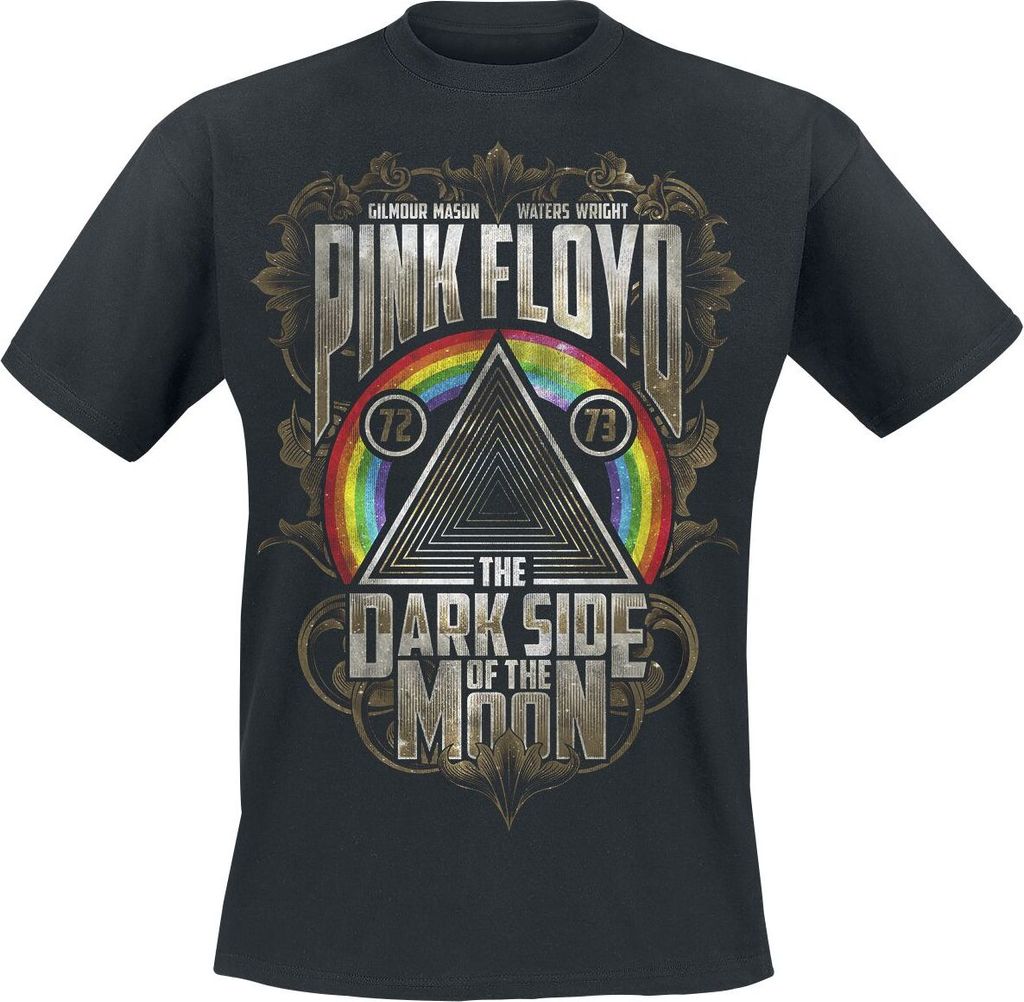Pink Floyd T-Shirt Herren Dark Side - Gold Leaves schwarz M