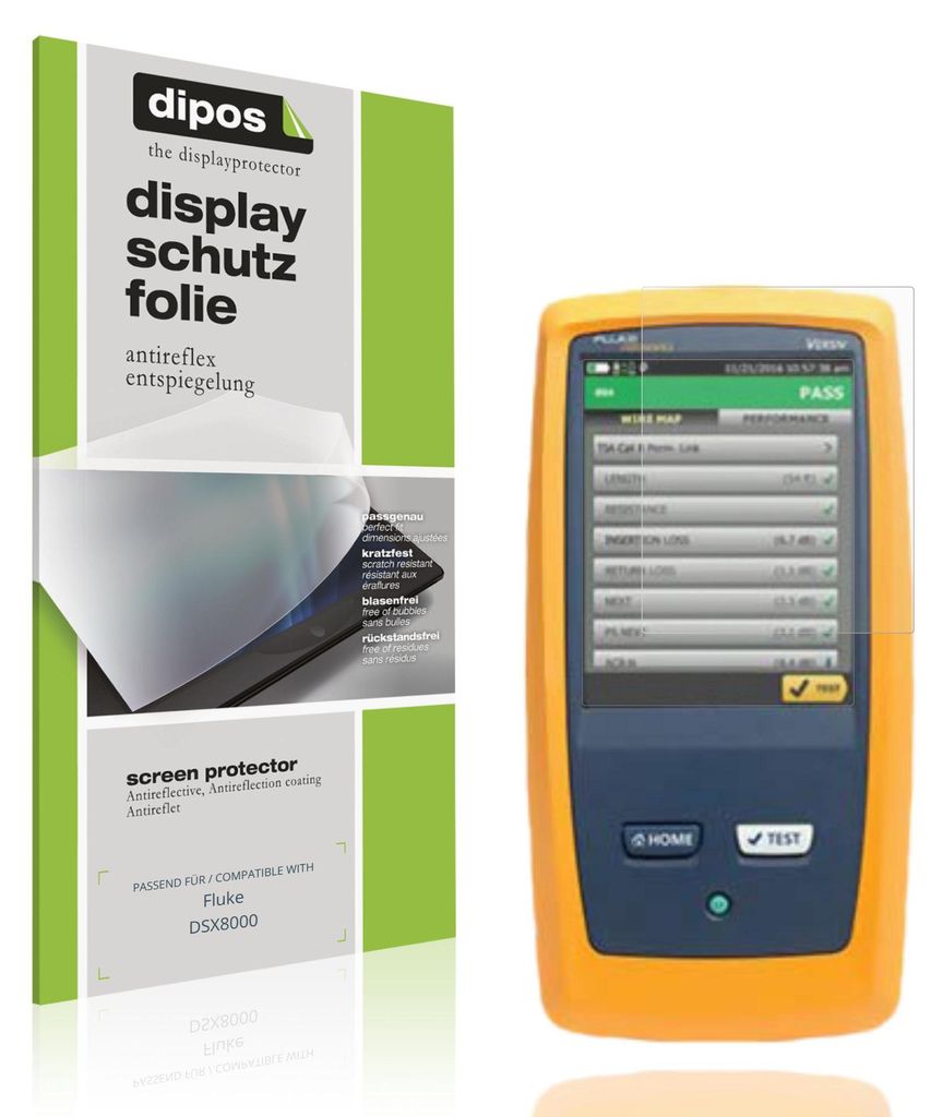 4x Schutzfolie für Fluke DSX8000 matt Displayschutzfolie Folie Display Schutz dipos
