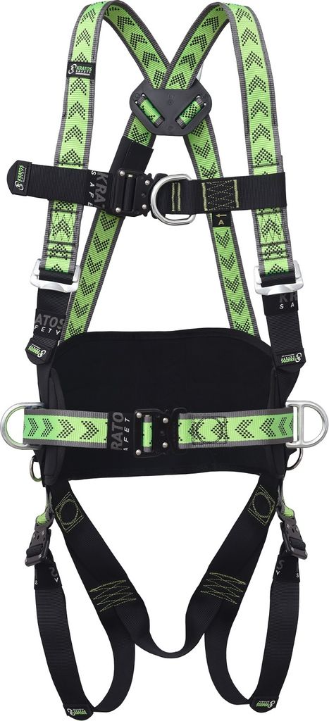 Kratos Safety Zweipunkt Auffanggurt mit Haltegurt und 4 Schnellverschluss Schnallen, PSA, , EN361, EN358, mit Seriennummer