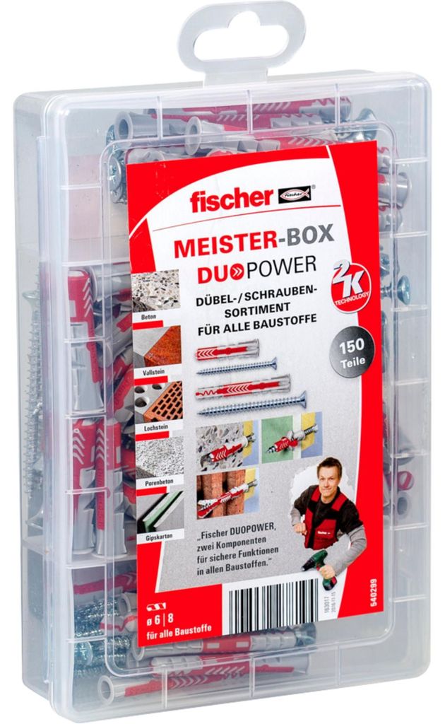 Fischer 540299, Súprava skrutiek a hmoždiniek, Drevo, 150 Obrázok produktu 