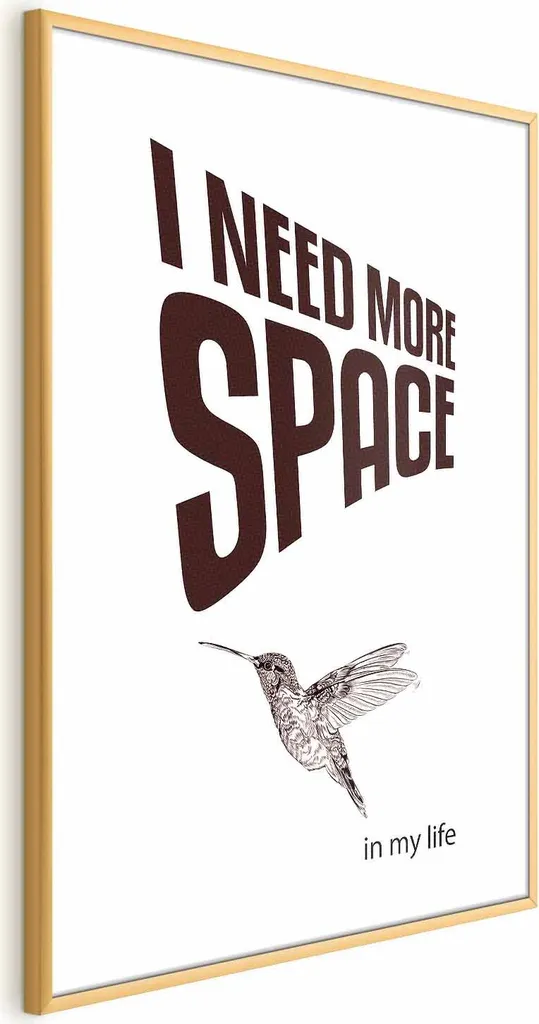 Poster More Space 40x60 cm con cornice dorata senza bordo