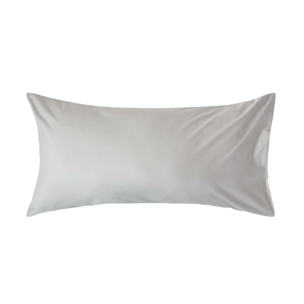 HOMESCAPES Kopfkissenbezug Fadendichte 200 silber grau, 50 Produktbild 