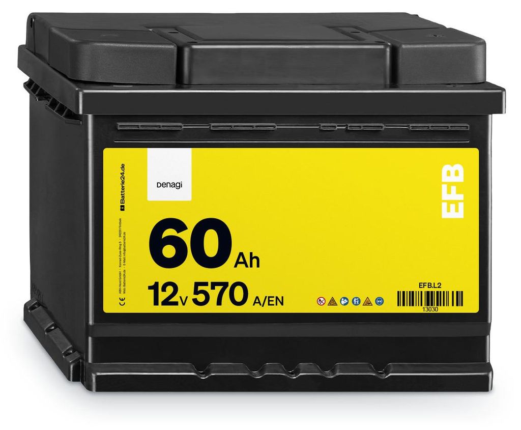Denagi EFB 12V 60Ah Autobatterie