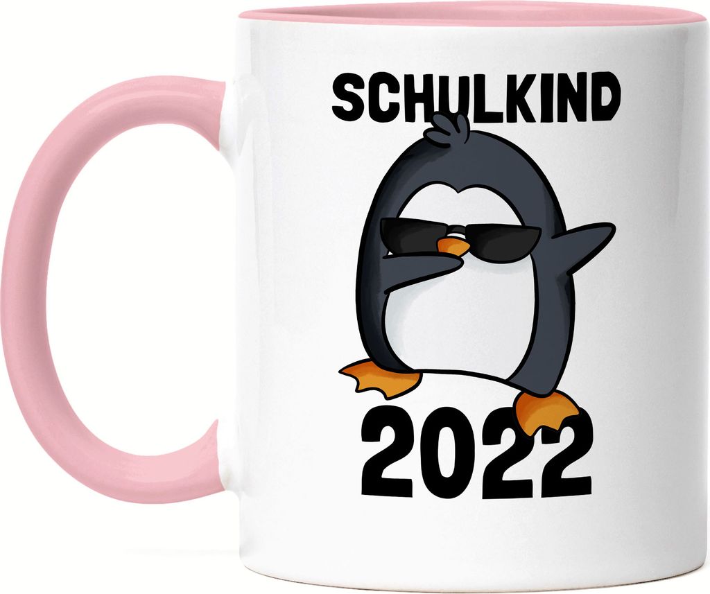 Schulkind 2022 Tasse Rosa Einschulung 1. Klasse Pinguin Dab Geschenkidee Grundschule Kindergarten Vorbei