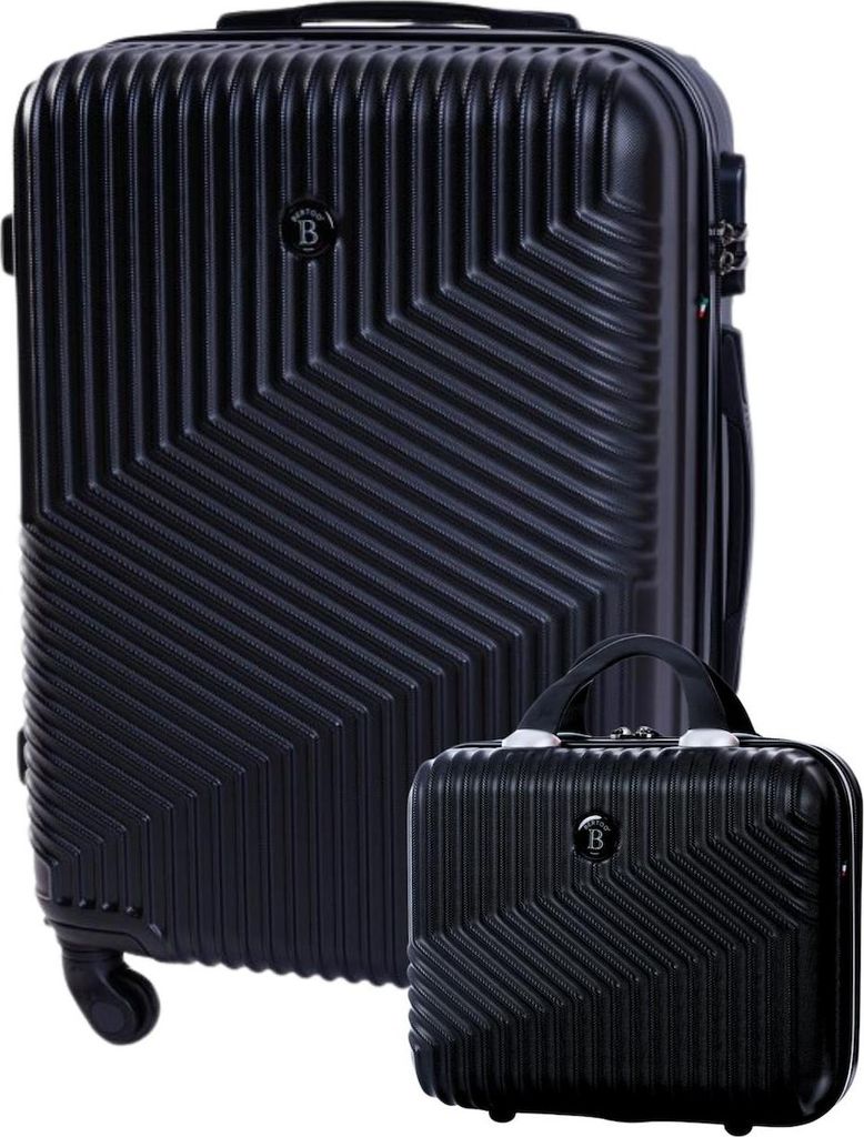 Reisekoffer BERTOO Milano - schwarz Set 2in1 XXL