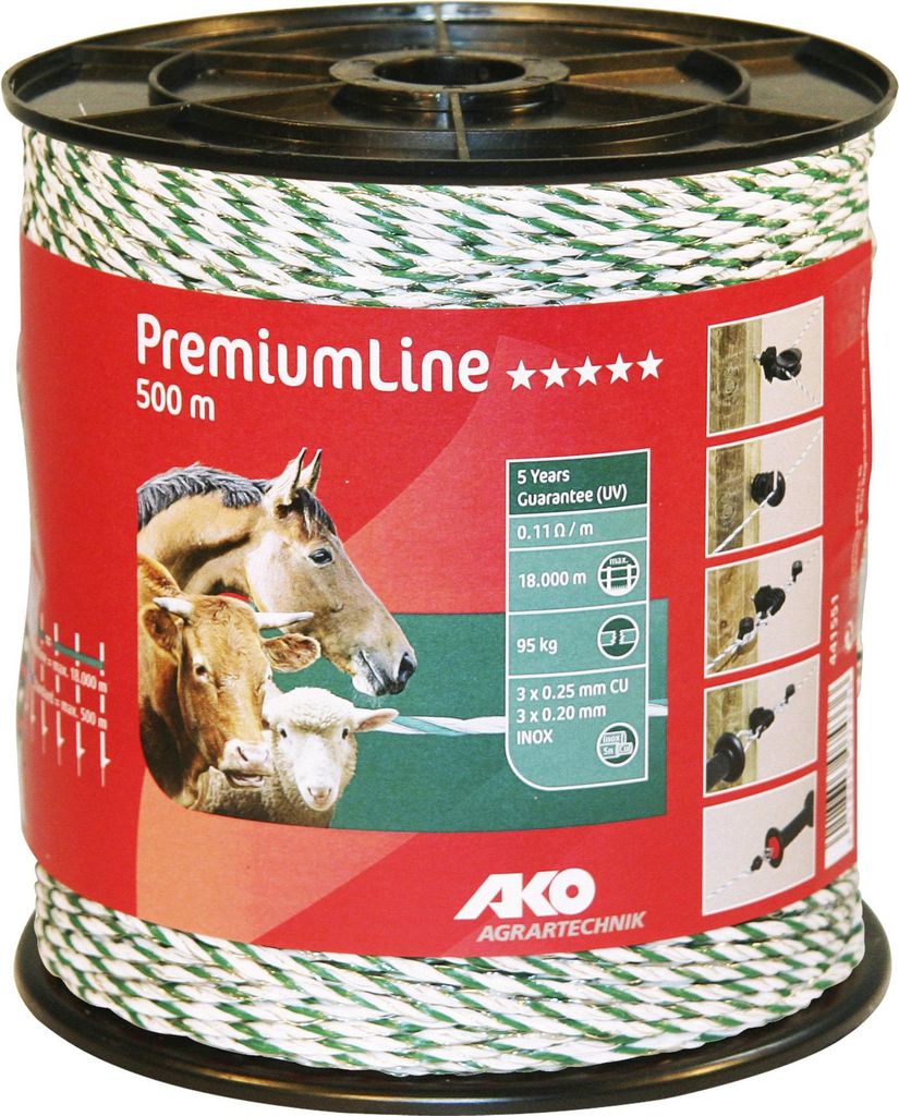 Skrętka Kerbl Premium 500m, biała/zielona 3xCu 0.25 + 3xNi Zdjęcie produktu 