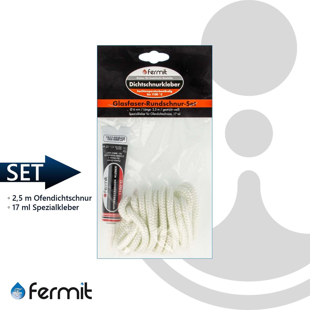 Fermit Glasfaser Rundschnur-Set gestrickt Ø 6 mm x 2,5 m, Produktbild 