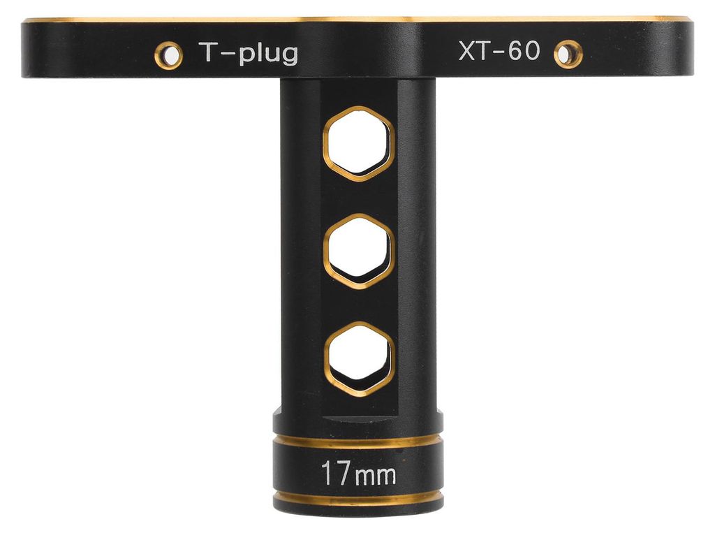 17 mm/0,7 Zoll RC-Sechskantmutter-Stecknuss, T-Hülsen-Wartungswerkzeug aus Aluminiumlegierung für 1/8 OffRoad-Rennwagen (Gold)