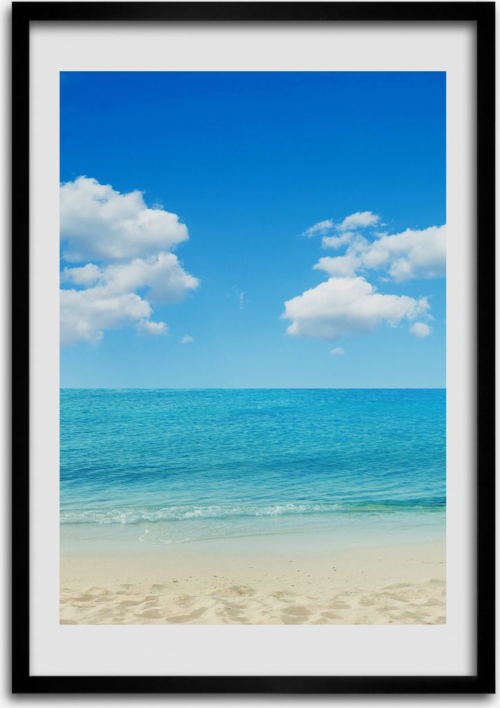 Bild - Bilderrahmen - 50 cm x 70 cm - MDF - Rahmen - Wandkunst Tropischer Strand