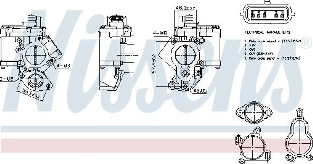 Soupape EGR Nissens 98463 robuste - Valve de recyclage à haute durabilité