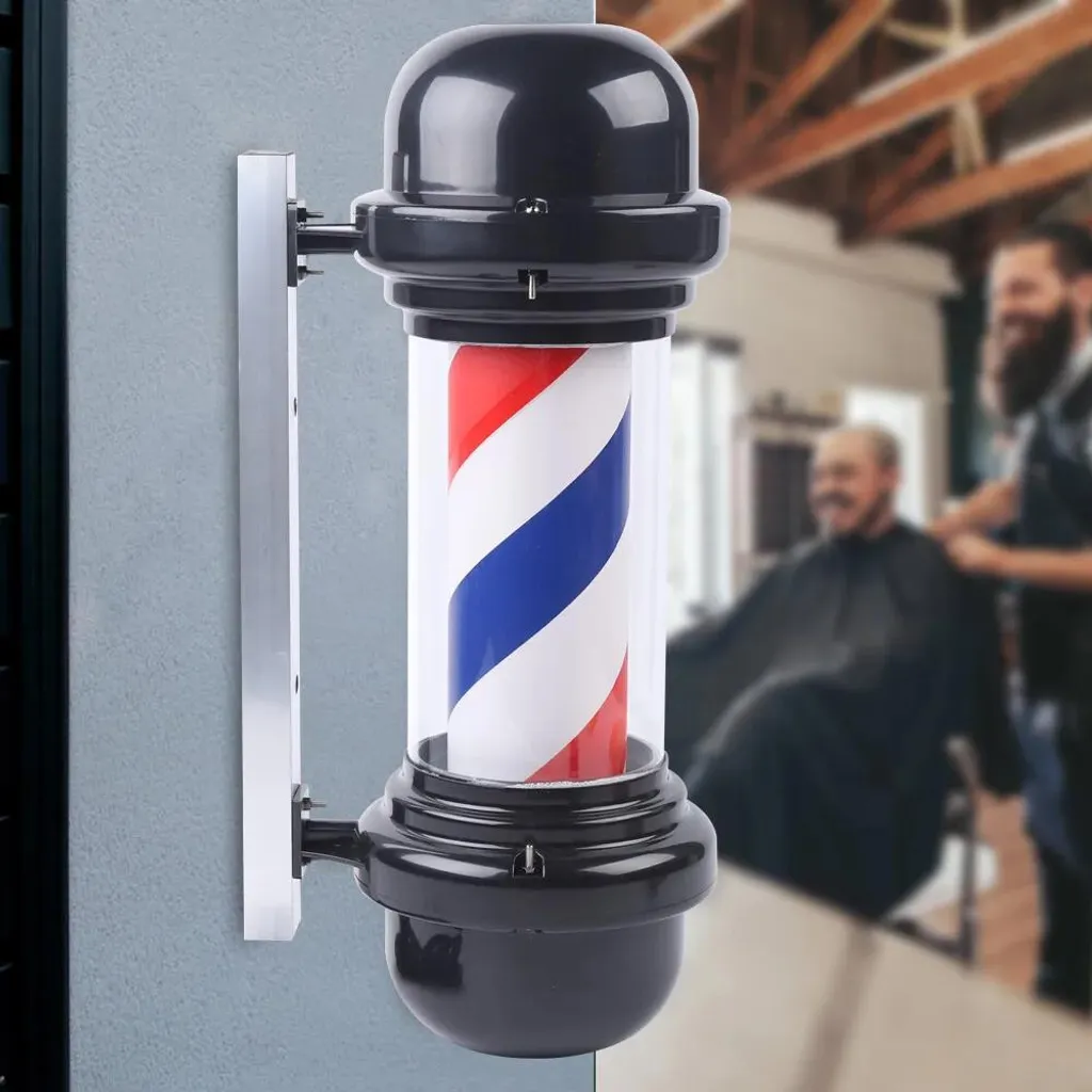 Enseigne de Barbier Rotative LED pour Façade Salon de Coiffure - 51 cm - 3