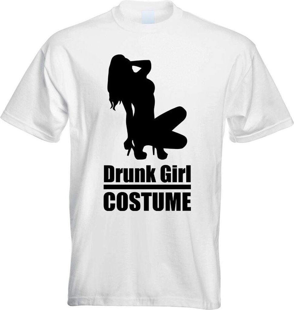 Kiwistar - T-Shirt - Weiss - Drunk Girl Costume GoGo Motiv Bedruckt Funshirt Design Print - mit Motiv Bedruckt - Funshirt Design - Sport - Freizeit...