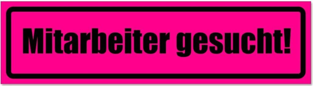 Kiwistar - Autoaufkleber - Pink - Schwarz - 30 x 8 cm - Mitarbeiter gesucht invertiert - Hinweis Aufkleber Sticker für Auto, Kfz, Fahrrad, PKW, LKW