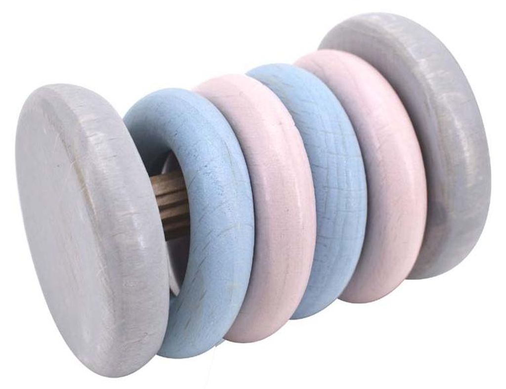 Voggenreiter Music For Kids Premium Klapper-Rassel Tac-Tac, Rassel, Holzklangspielzeug, Klangspielzeug, Blau / Rosa, 1246