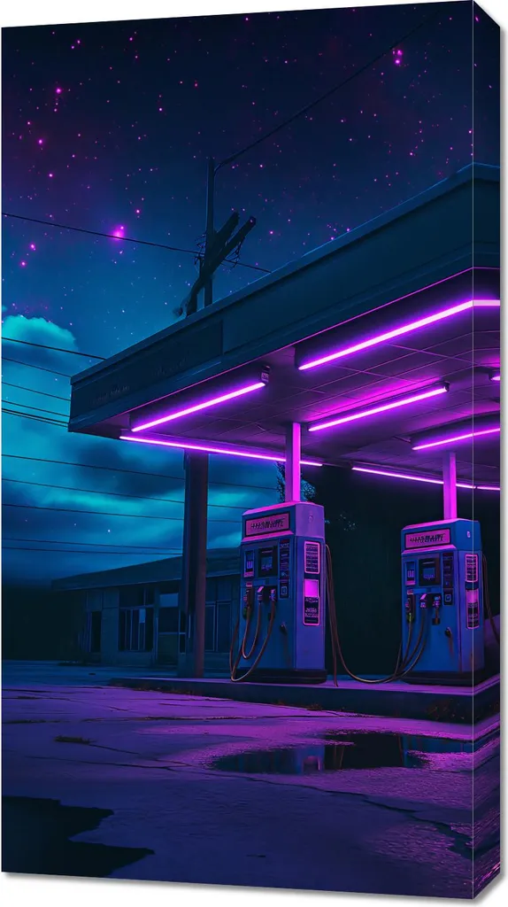 Quadro Notte al Neon 50x90 cm - Decorazione Parete Urban Chic
