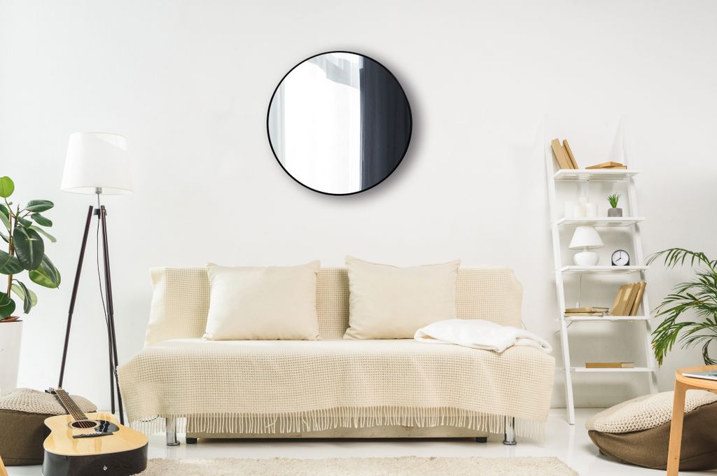 BD ART nástenné zrkadlo okrúhle zrkadlo 70 cm s čiernym Obrázok produktu 4