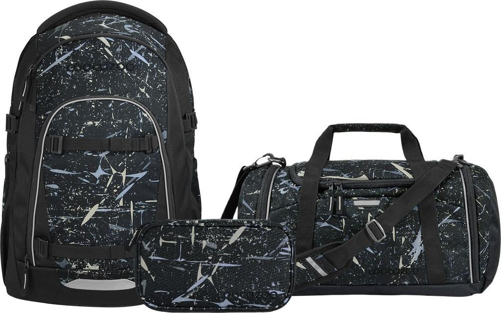 Coocazoo Mate Reflective Splash Schulrucksack Set 3tlg.