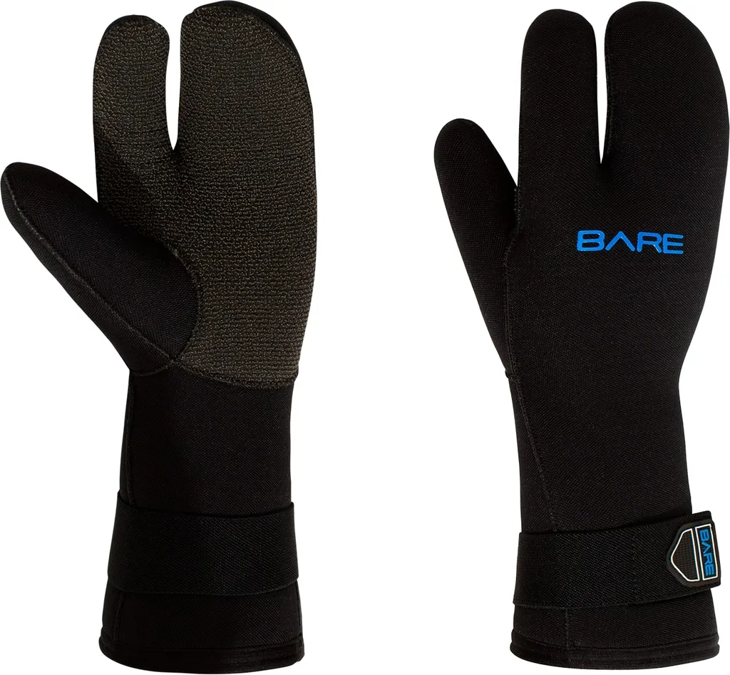 Gants de plongée pour eaux froides Bare K Palm 7mm Noir L Homme Femme