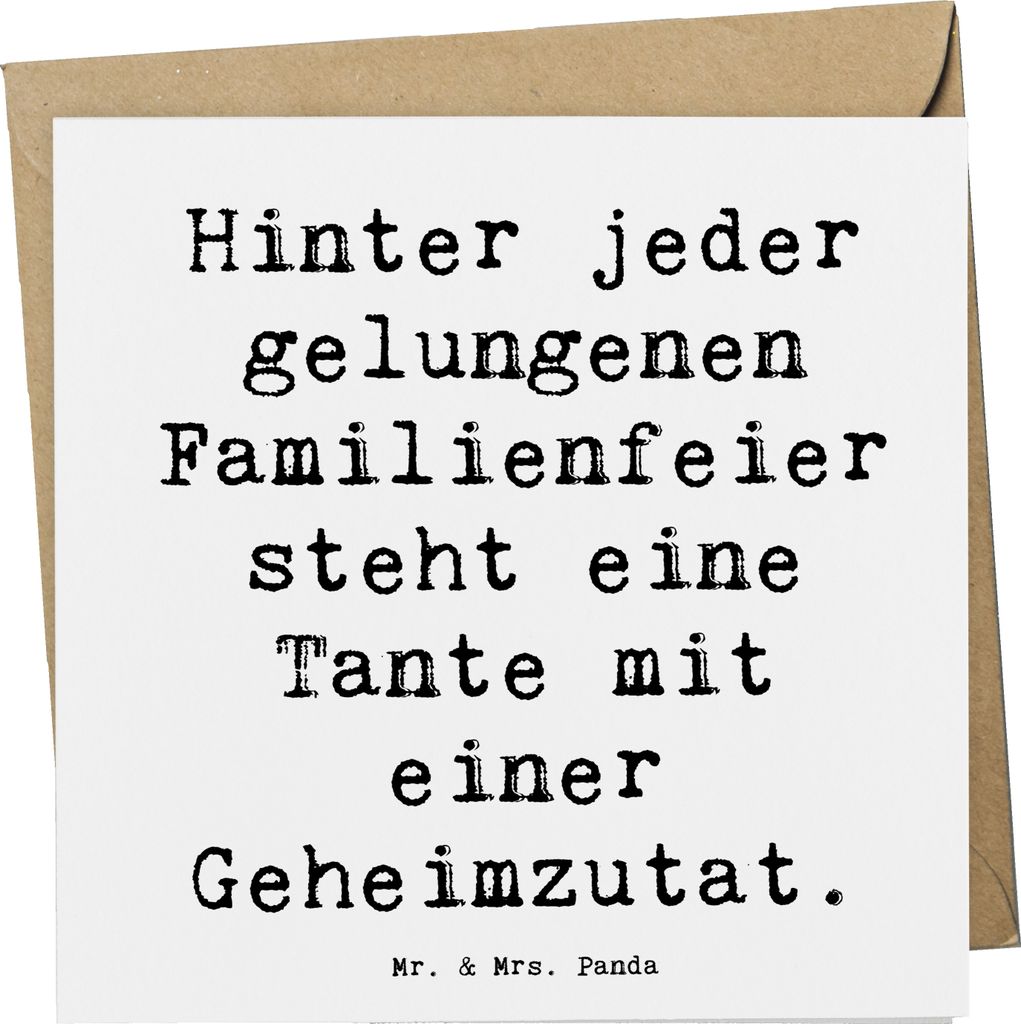 Mr. & Mrs. Panda Grußkarte Spruch Tante Geheimzutat - Weiß - Geschenk, Talent, Geschenke, Rezept, doppelkarte, herzerwärmende Sprüche, anlasska...