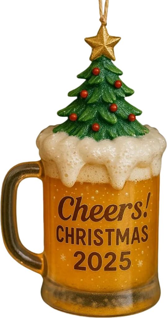 1/4 Stück Weihnachts-Getränkeanhänger, Weihnachtsbaumschmuck, Weihnachtsmann, Schneemann, Hängedekoration für drinnen und draußen, Partyanhä...