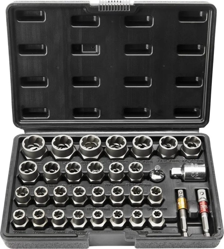 Extracteur de boulons en acier CR-MO haute résistance - Kit de 29 douilles