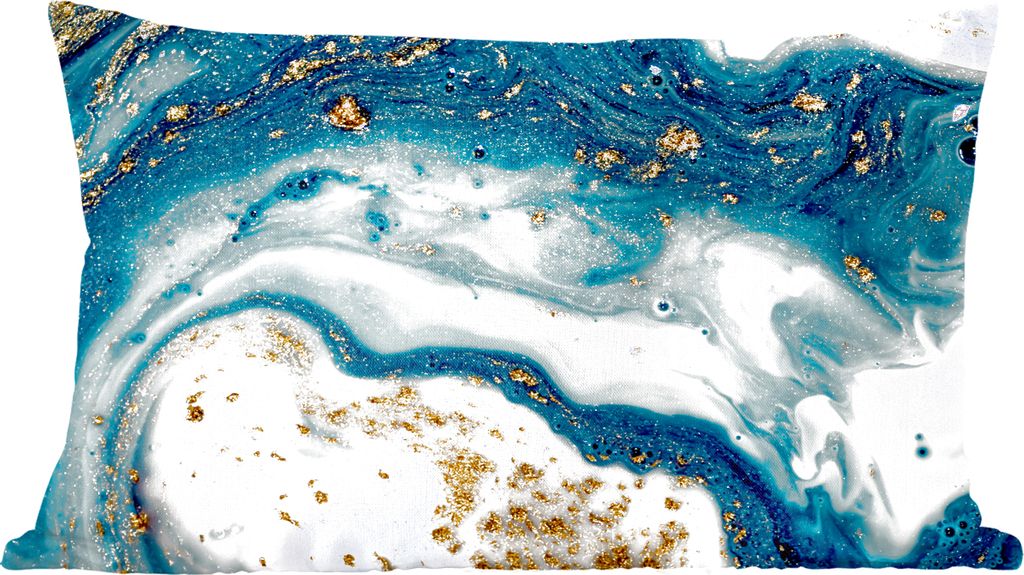 MuchoWow Zierkissen Sofakissen Wohnzimmer Dekokissen 50x30 cm Marmor - Farbe - Glitter - Gold - Wohnzimmerdekoration - Polster mit Photo