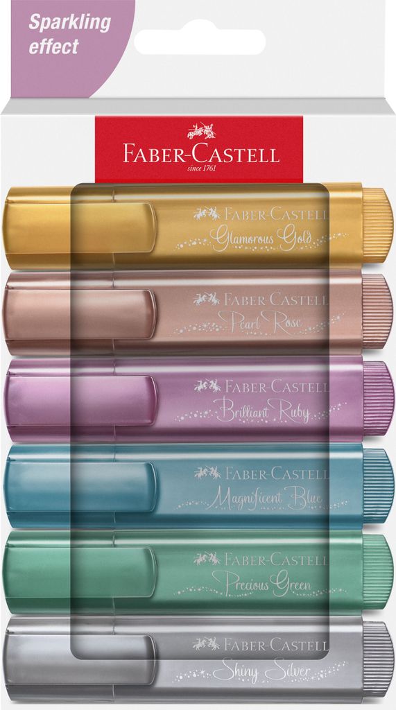 FABER-CASTELL Textmarker TEXTLINER 46 METALLIC 6er Etui