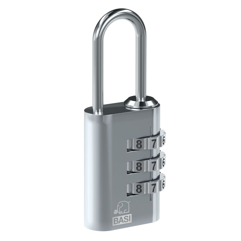 BASI - Kofferschloss - mit Aluminiumgehäuse - Farbe: Silber