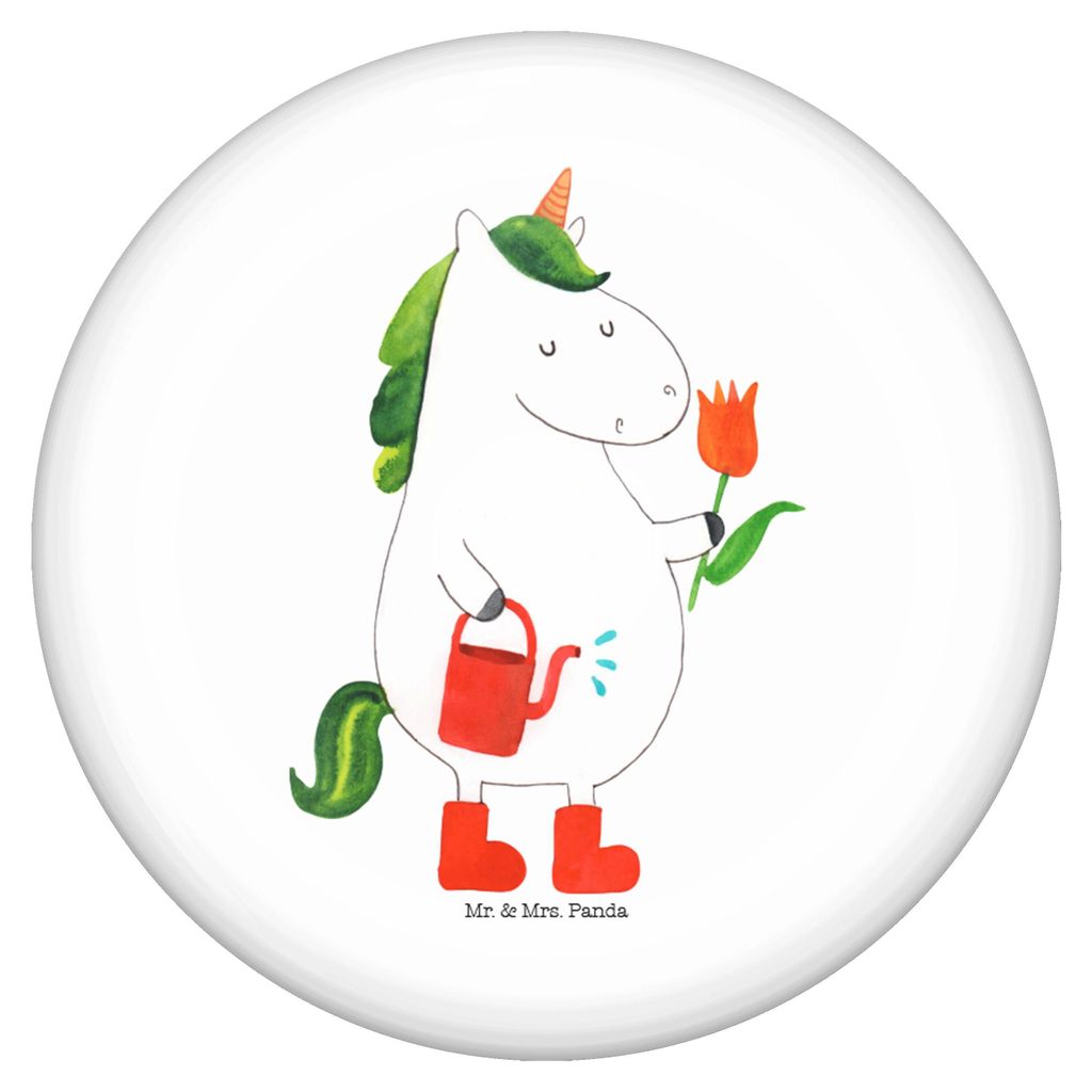 Mr. & Mrs. Panda Pin Einhorn Gärtner - Weiß - Geschenk, Badge, Garten, Reversnadel, Plakette, Luftballon, Button, Stiefel, Blume, Unicorn, Einhö...