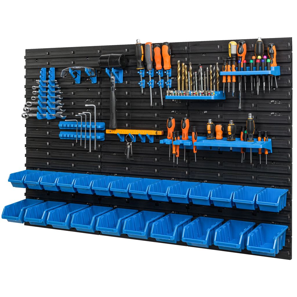 24 stohovacích boxů nástěnná police plastová 115 x 78 cm Obrázek produktu 